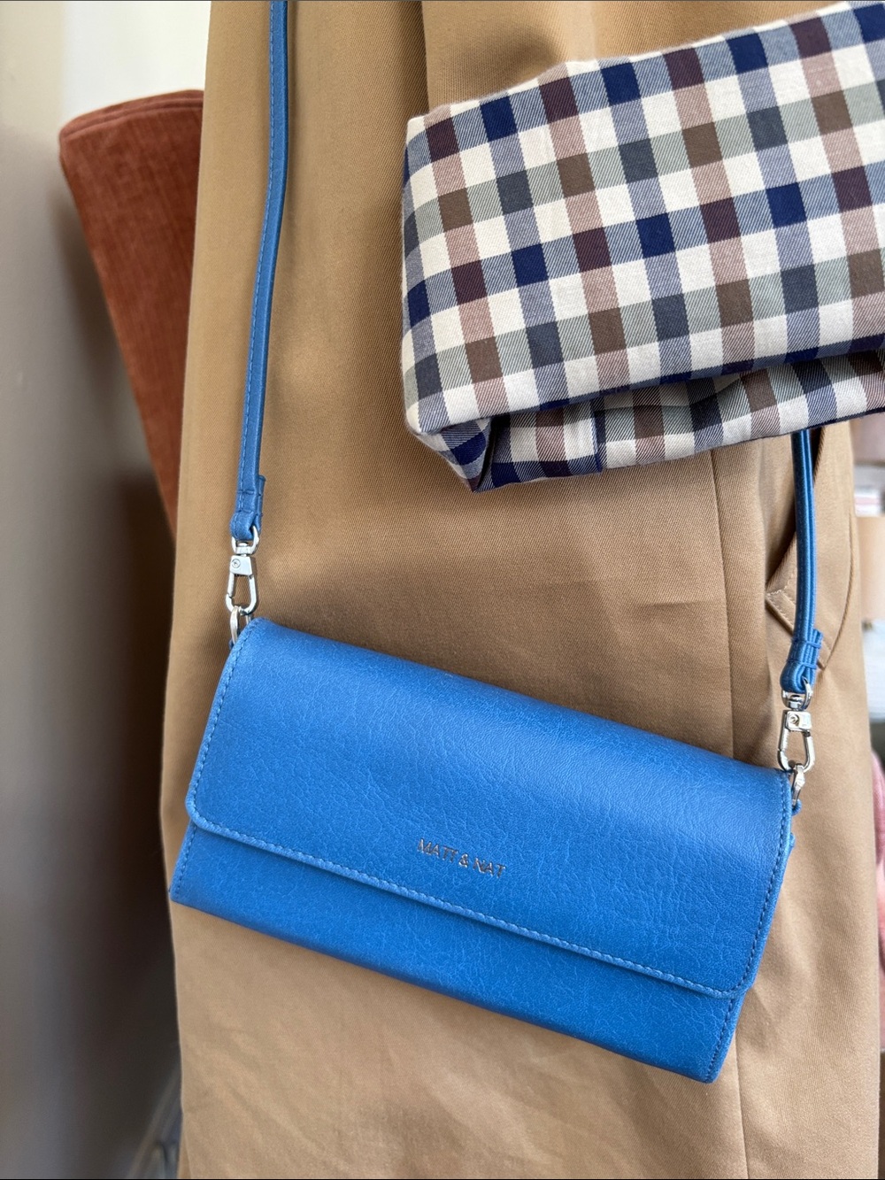 Matt & Nat Drew Mini crossbody purse Blue Jay Vibrant Blue  Crossbody Wallet
